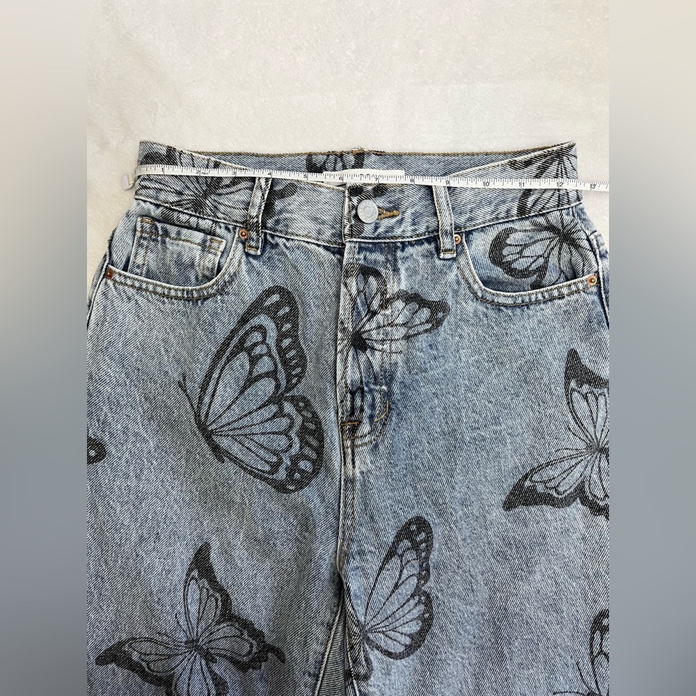 PacSun sz 25 Eco Butterfly Fairy High Waisted Straight Leg Grunge punk jeans - Picture 8 of 9